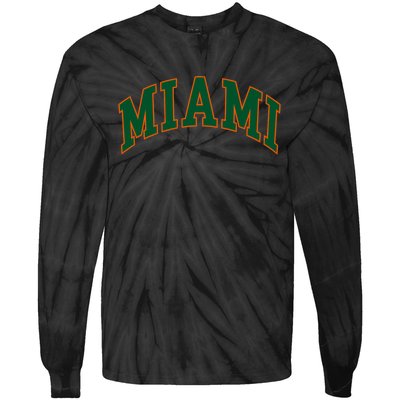 Miami Football Font Tie-Dye Long Sleeve Shirt