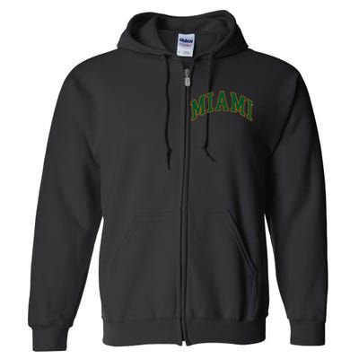 Miami Football Font Full Zip Hoodie