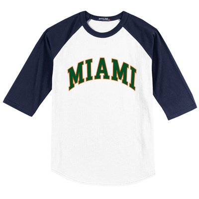 Miami Football Font Baseball Sleeve Shirt