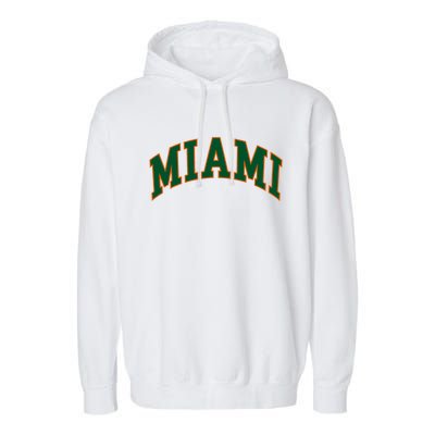 Miami Football Font Garment-Dyed Fleece Hoodie