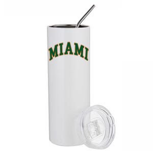 Miami Football Font Stainless Steel Tumbler