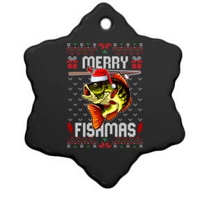 Merry Fishmas Fish Fishing Rod Christmas Ugly Sweater Xmas Gift Ceramic Star Ornament