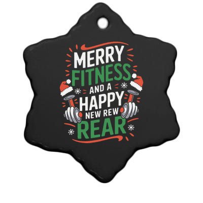 Merry Fitness Funny New Rear Gym Lover Christmas Ceramic Star Ornament