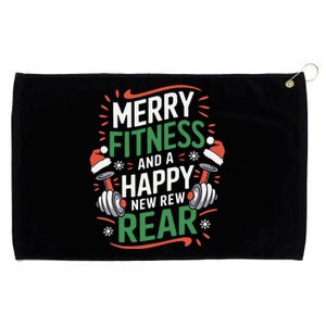 Merry Fitness Funny New Rear Gym Lover Christmas Grommeted Golf Towel