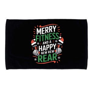 Merry Fitness Funny New Rear Gym Lover Christmas Microfiber Hand Towel