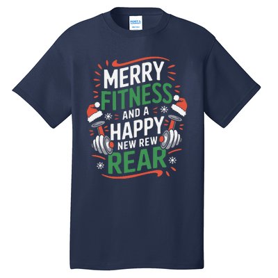 Merry Fitness Funny New Rear Gym Lover Christmas Tall T-Shirt