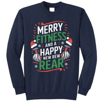 Merry Fitness Funny New Rear Gym Lover Christmas Tall Sweatshirt