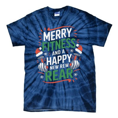 Merry Fitness Funny New Rear Gym Lover Christmas Tie-Dye T-Shirt