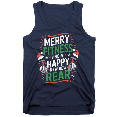 Merry Fitness Funny New Rear Gym Lover Christmas Tank Top