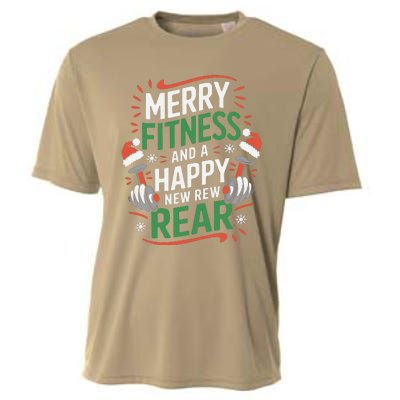 Merry Fitness Funny New Rear Gym Lover Christmas Cooling Performance Crew T-Shirt