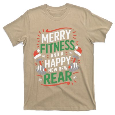 Merry Fitness Funny New Rear Gym Lover Christmas T-Shirt