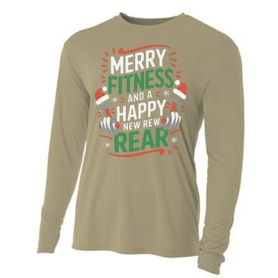 Merry Fitness Funny New Rear Gym Lover Christmas Cooling Performance Long Sleeve Crew