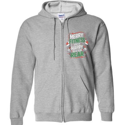 Merry Fitness Funny New Rear Gym Lover Christmas Full Zip Hoodie