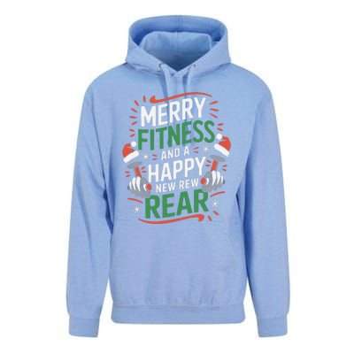 Merry Fitness Funny New Rear Gym Lover Christmas Unisex Surf Hoodie