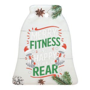 Merry Fitness Funny New Rear Gym Lover Christmas Ceramic Bell Ornament