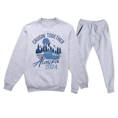 Matching Family Friends And Group Alaska Cruise 2024 Trip Premium Crewneck Sweatsuit Set