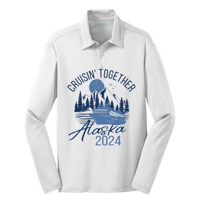 Matching Family Friends And Group Alaska Cruise 2024 Trip Silk Touch Performance Long Sleeve Polo