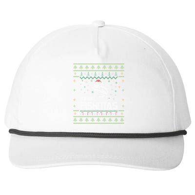 Merry Fishmas Funny Tree Fish Fishing Ugly Christmas Gift Snapback Five-Panel Rope Hat