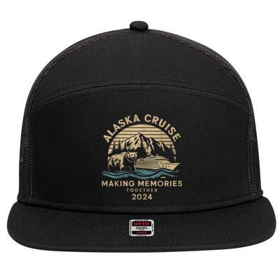 Matching Family Friends And Group Alaska Cruise 2024 Great Gift 7 Panel Mesh Trucker Snapback Hat