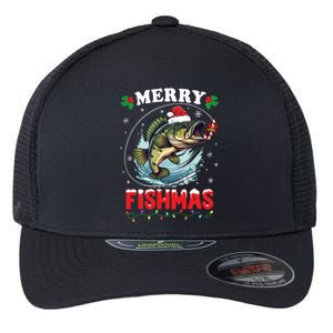 Merry Fishmas Fish Funny Fishing Christmas Dad Great Gift Flexfit Unipanel Trucker Cap