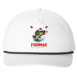 Merry Fishmas Fish Funny Fishing Christmas Dad Great Gift Snapback Five-Panel Rope Hat