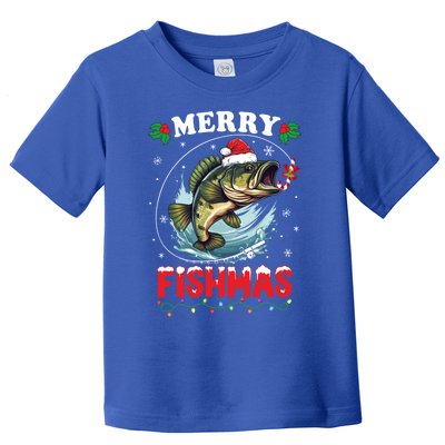 Merry Fishmas Fish Funny Fishing Christmas Dad Great Gift Toddler T-Shirt