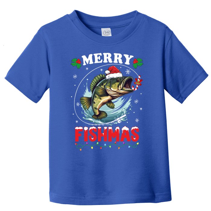 Merry Fishmas Fish Funny Fishing Christmas Dad Great Gift Toddler T-Shirt