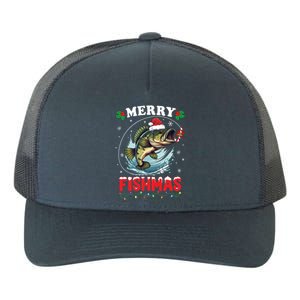 Merry Fishmas Fish Funny Fishing Christmas Dad Great Gift Yupoong Adult 5-Panel Trucker Hat