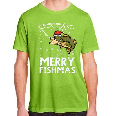 Merry Fishmas Fish Fishing Xmas Christmas Dad Adult ChromaSoft Performance T-Shirt