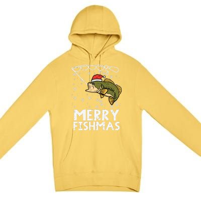 Merry Fishmas Fish Fishing Xmas Christmas Dad Premium Pullover Hoodie