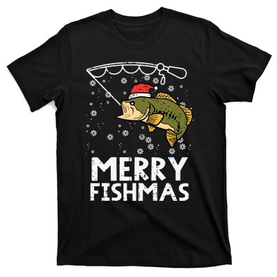 Merry Fishmas Fish Fishing Xmas Christmas Dad T-Shirt