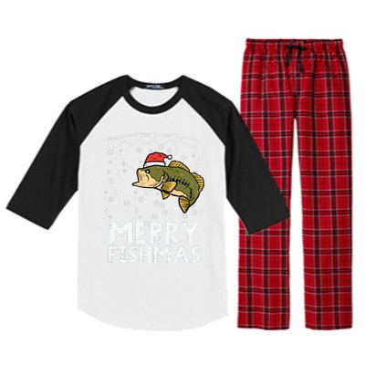 Merry Fishmas Fish Fishing Xmas Christmas Dad Raglan Sleeve Pajama Set