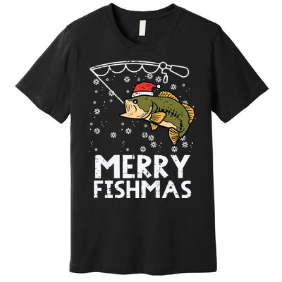 Merry Fishmas Fish Fishing Xmas Christmas Dad Premium T-Shirt