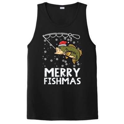 Merry Fishmas Fish Fishing Xmas Christmas Dad PosiCharge Competitor Tank