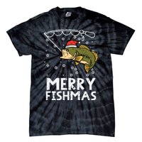 Merry Fishmas Fish Fishing Xmas Christmas Dad Tie-Dye T-Shirt