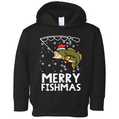 Merry Fishmas Fish Fishing Xmas Christmas Dad Toddler Hoodie