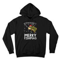 Merry Fishmas Fish Fishing Xmas Christmas Dad Tall Hoodie