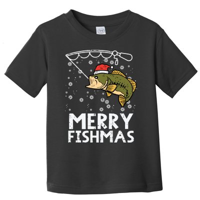 Merry Fishmas Fish Fishing Xmas Christmas Dad Toddler T-Shirt