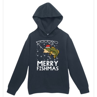 Merry Fishmas Fish Fishing Xmas Christmas Dad Urban Pullover Hoodie