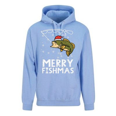 Merry Fishmas Fish Fishing Xmas Christmas Dad Unisex Surf Hoodie