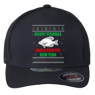 Merry Fishmas Fish Fishing Fisherman Ugly Christmas Xmas Flexfit Unipanel Trucker Cap