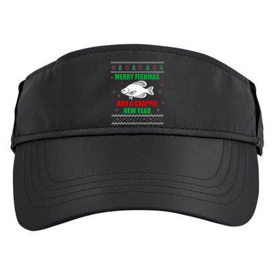 Merry Fishmas Fish Fishing Fisherman Ugly Christmas Xmas Adult Drive Performance Visor