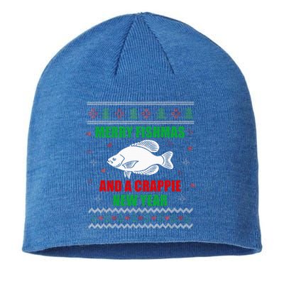 Merry Fishmas Fish Fishing Fisherman Ugly Christmas Xmas Sustainable Beanie