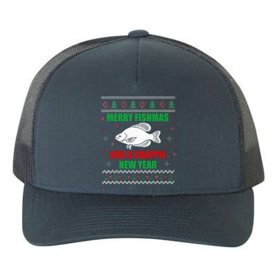 Merry Fishmas Fish Fishing Fisherman Ugly Christmas Xmas Yupoong Adult 5-Panel Trucker Hat