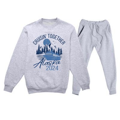 Matching Family Friends And Group Alaska Cruise 2024 Trip Premium Crewneck Sweatsuit Set