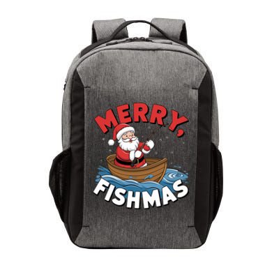 Merry Fishmas Funny Christmas Santa Claus Fishing Fisher Gift Vector Backpack