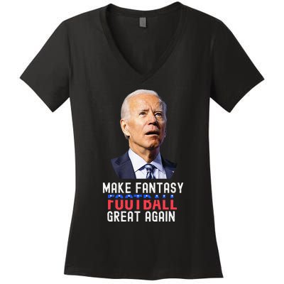 Make Fantasy Football Great Again Draft Party Women's V-Neck T-Shirt