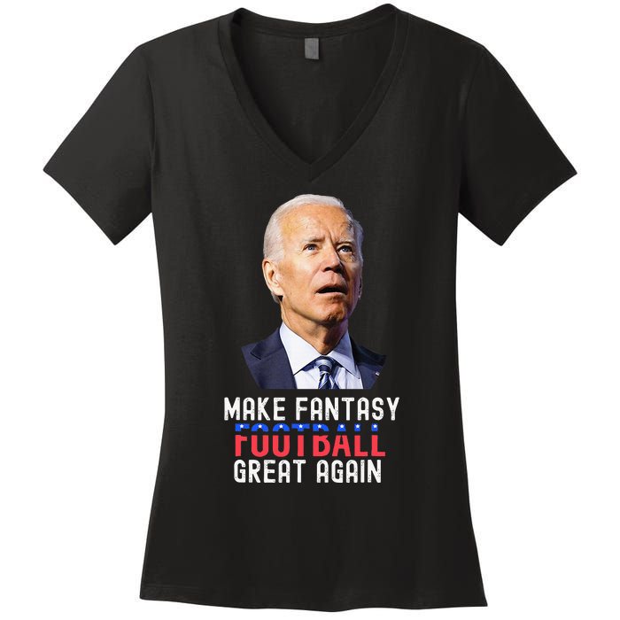 Make Fantasy Football Great Again Draft Party Women's V-Neck T-Shirt