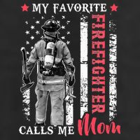 My Favorite Firefighter Calls Me Mom USA Flag Mother Adult Drive Performance Visor