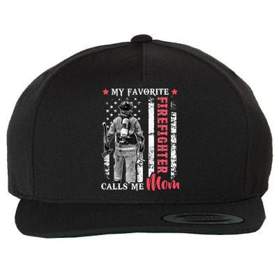 My Favorite Firefighter Calls Me Mom USA Flag Mother Wool Snapback Cap